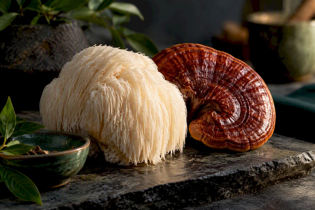 Lion's mane and reishi mushrooms together
